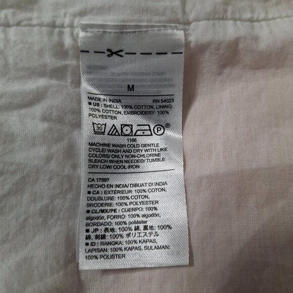 Old Navy Short White Cotton Eyelet Dress Size M Cotton Lined A-Line - Picture 14 of 14